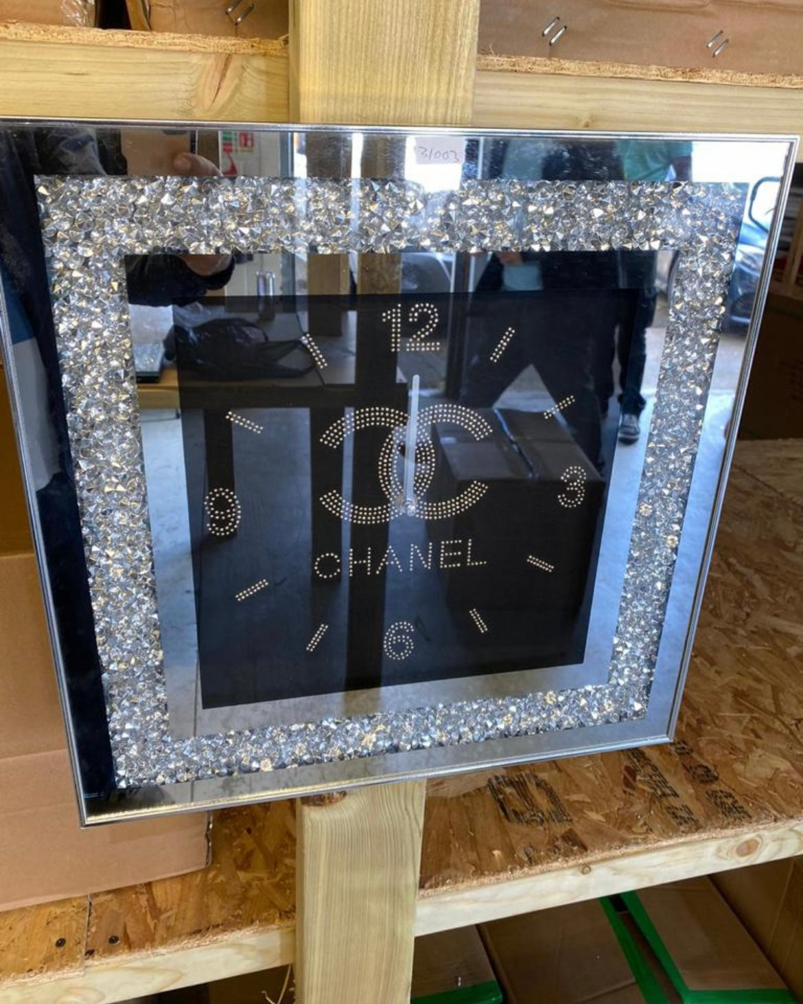 C Diamond Crushed Large Clock