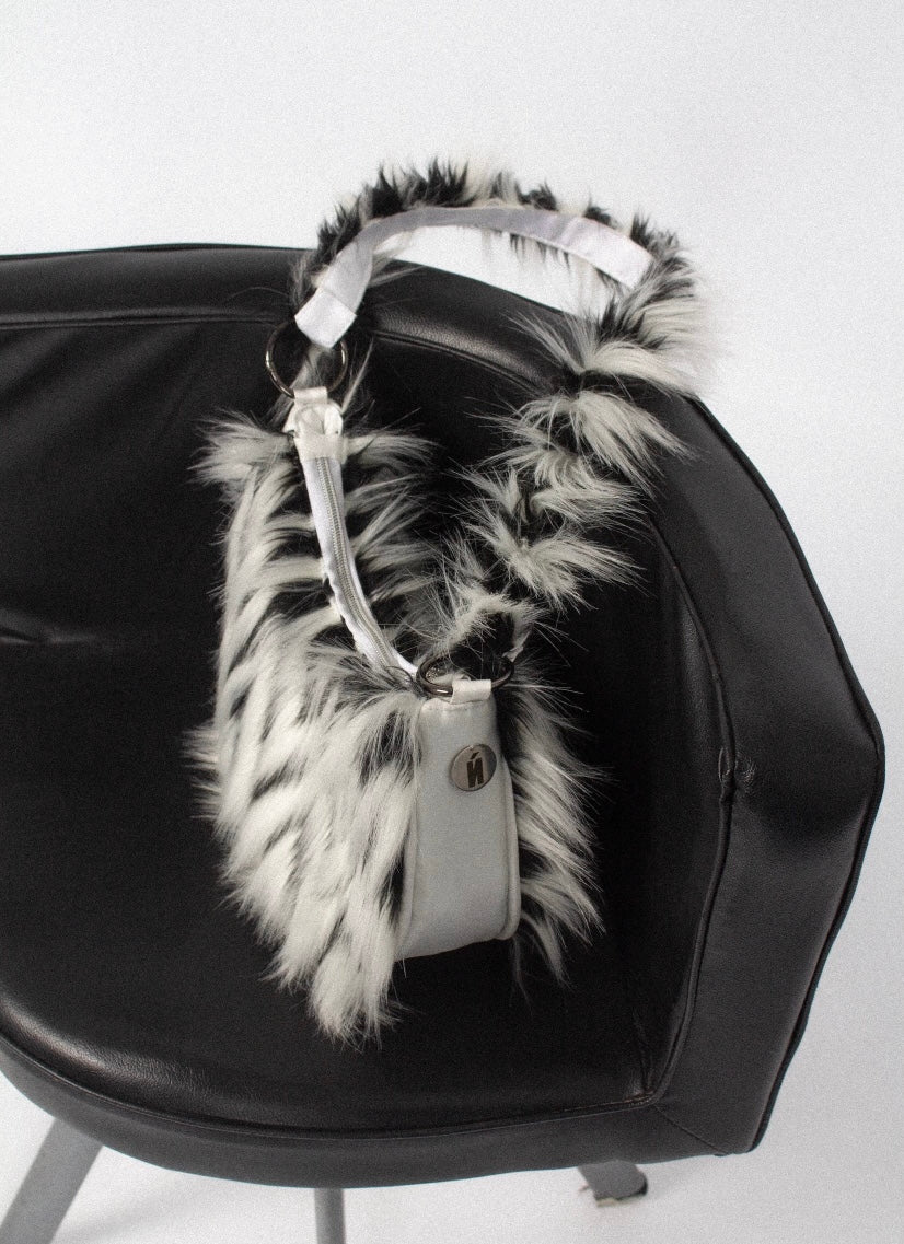 NEW Vegan Feather Black & White Bag