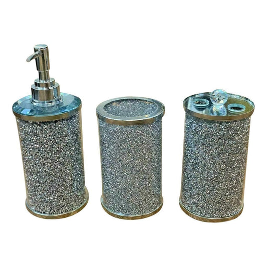Diamond Crushed 3 pcs Bathroom set