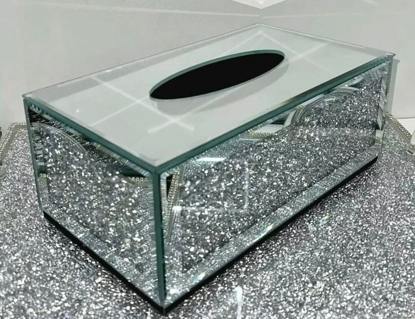 Diamond Crushed Mirror Tissue Box