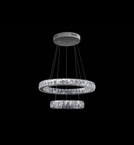 Crystal Twin Ring Chandelier Light