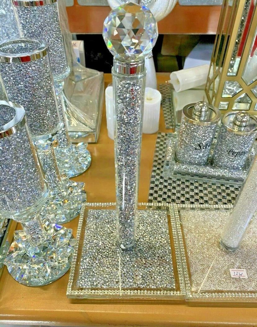 Diamond Crushed Kitchen Roll Holder