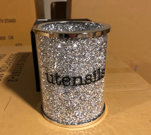 Diamond Crushed Utensils Storage Holder
