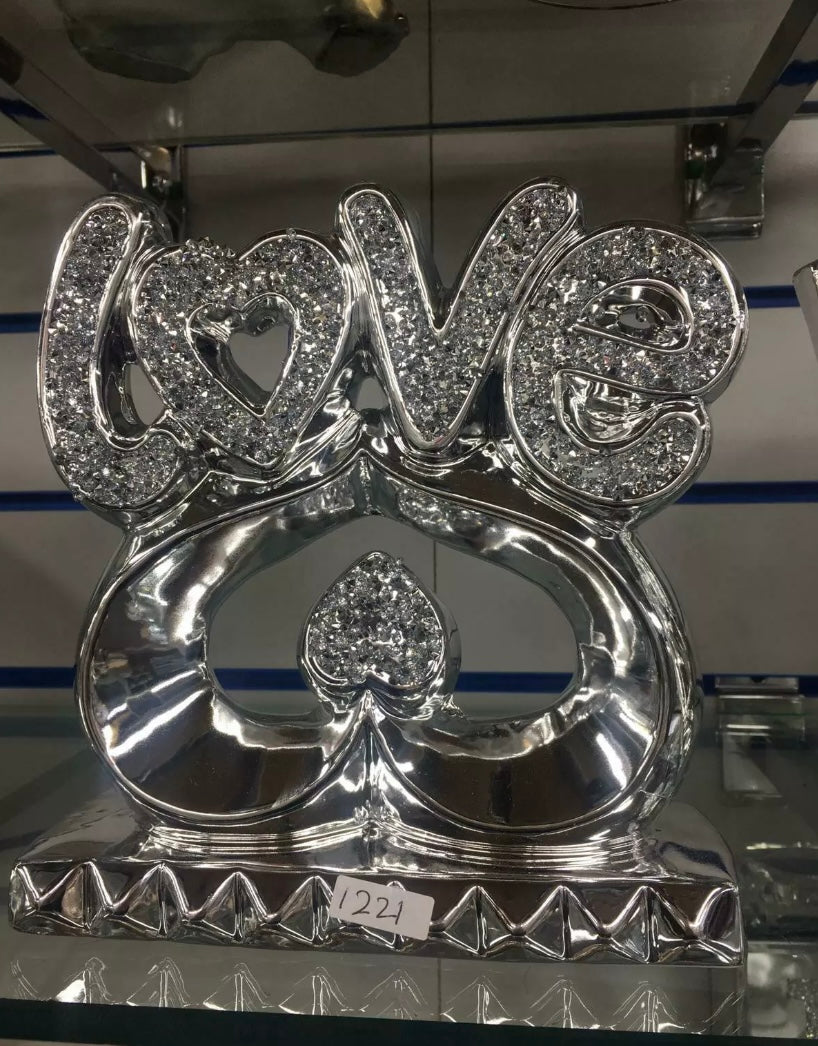 Diamond Crushed LOVE SIGN Ornament