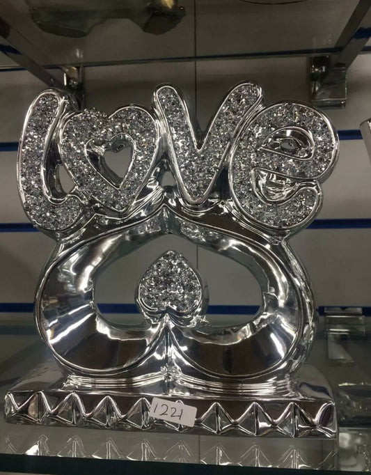Diamond Crushed LOVE SIGN Ornament
