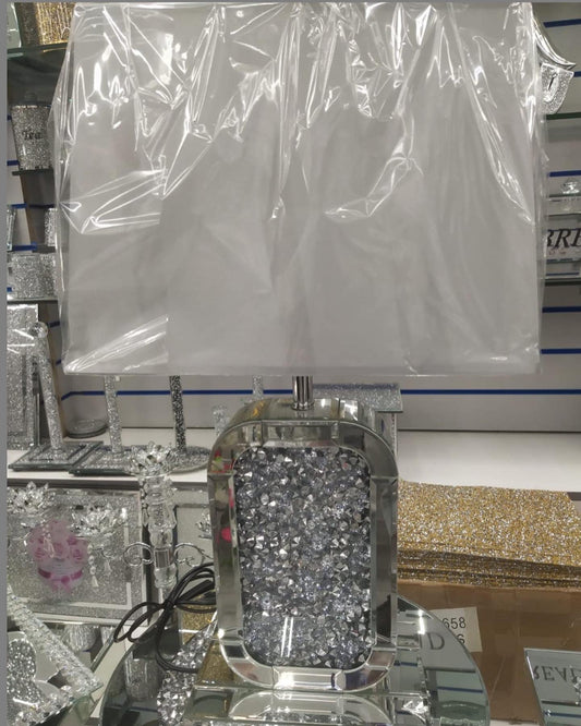 Diamond Crushed Oval Corner curved Glass Lamp