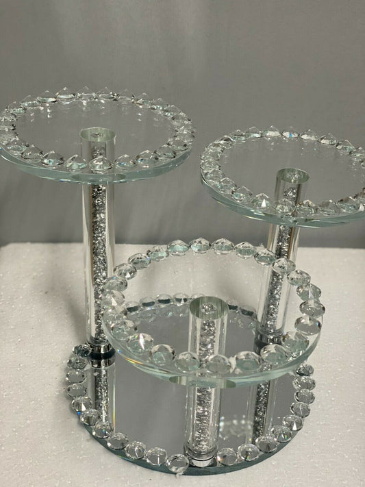 Crushed Diamond Filled Glass Trays
