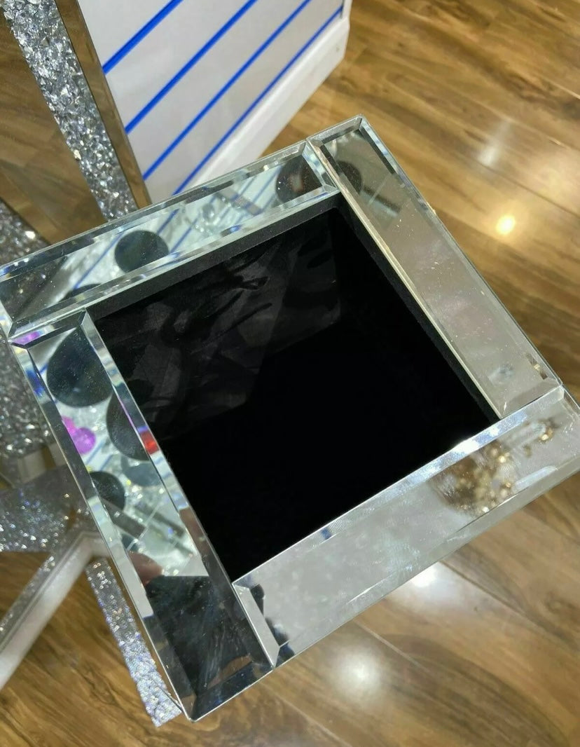 Diamond Crushed Large Filled Mirrored Floor Vase