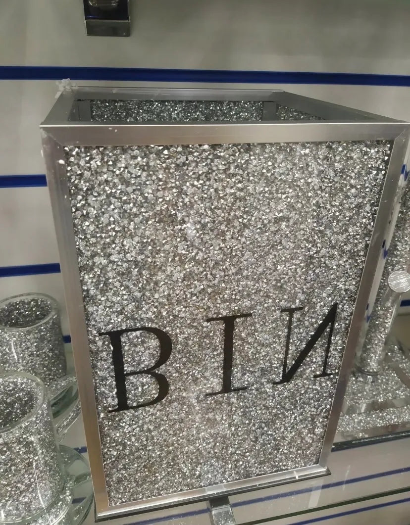 Diamond Crushed Filled glass Xl Bin