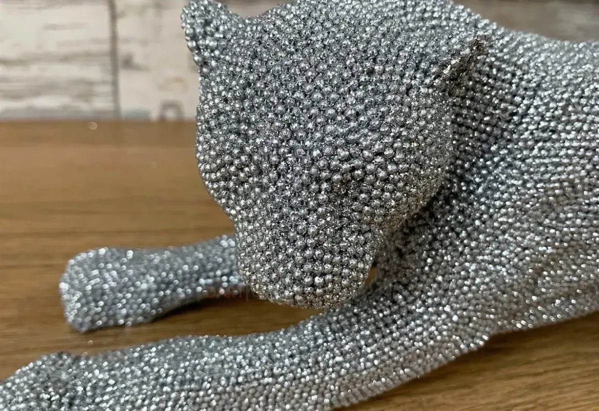 Sparkly stretching Leopard Home Ornament