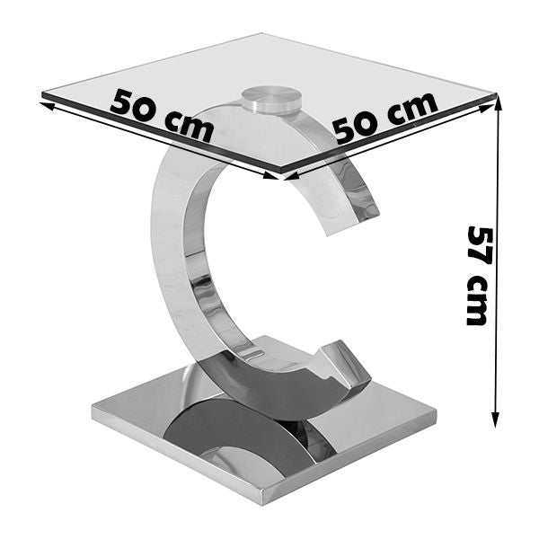 Mirrored Glass C Table