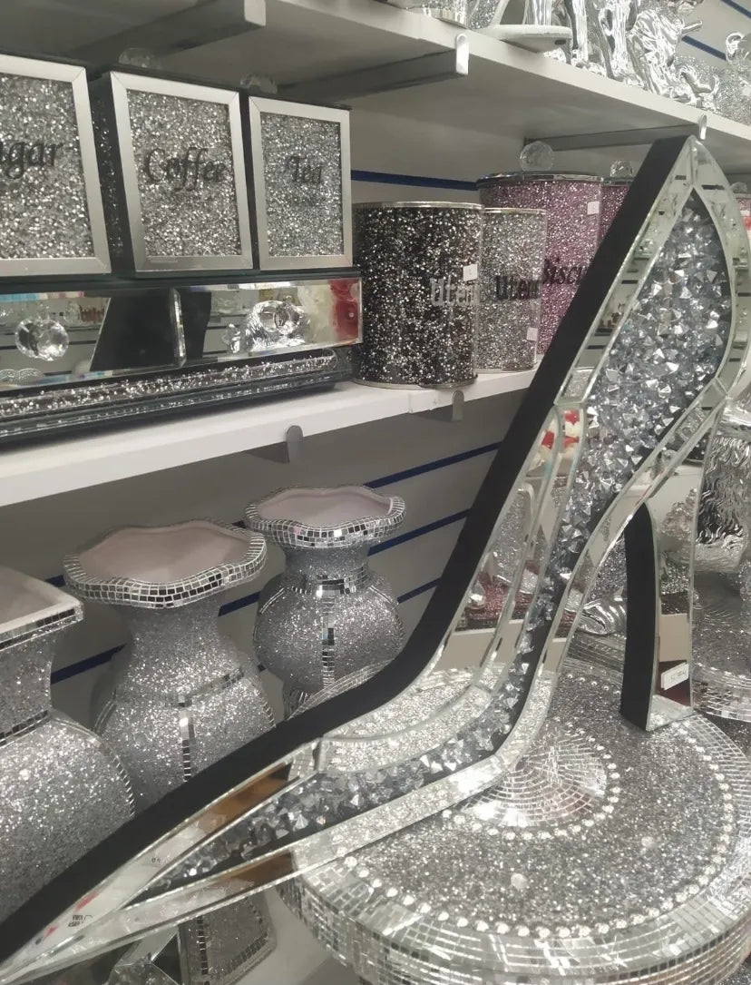Luxury Diamond Crushed WALL Stilettos Heel
