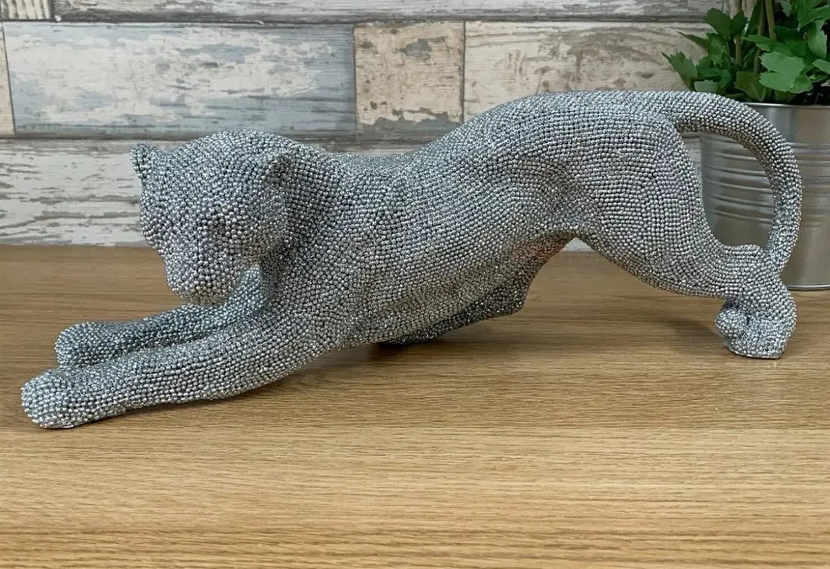 Sparkly stretching Leopard Home Ornament