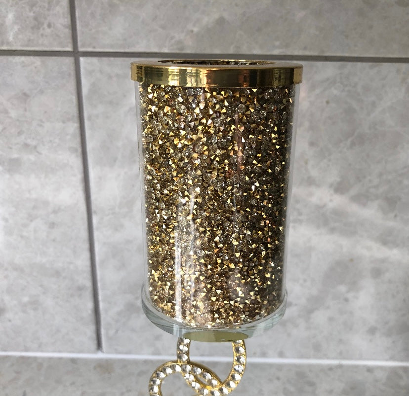 Diamond Crushed Unique Gold Candle holder
