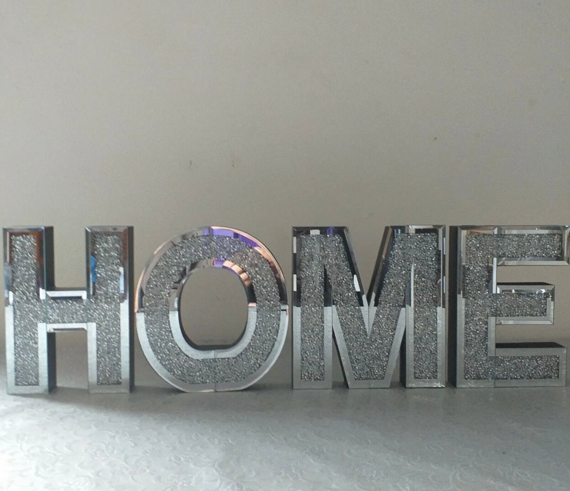Diamond Crushed Medium Home Sign Wall/Ornament