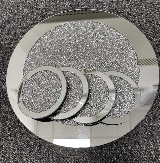 Diamond Crushed Round Coasters & placemats