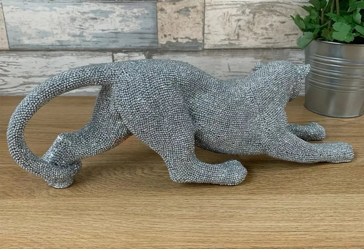 Sparkly stretching Leopard Home Ornament