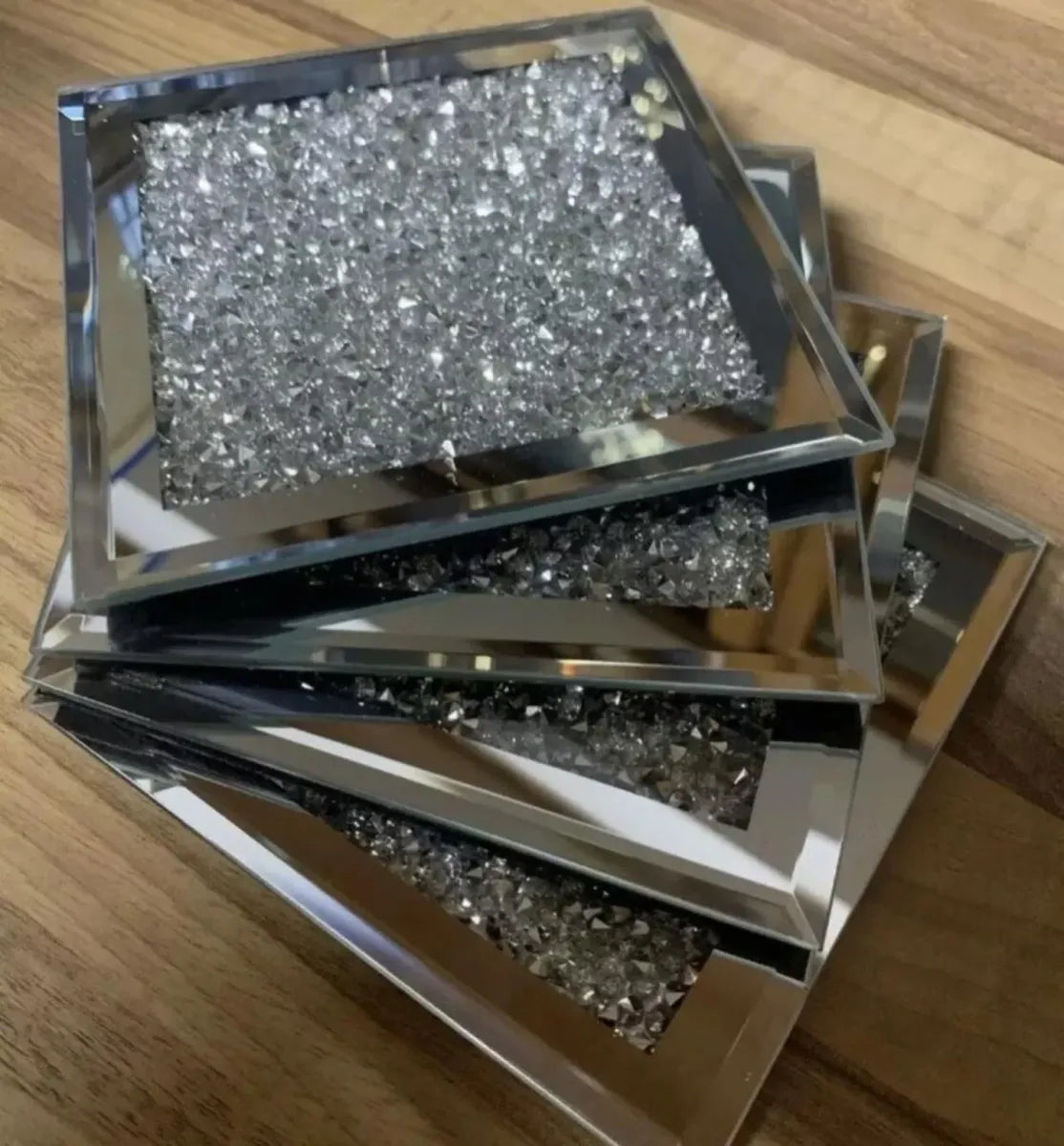 Stunning 4 Pcs Diamond Crushed Coasters