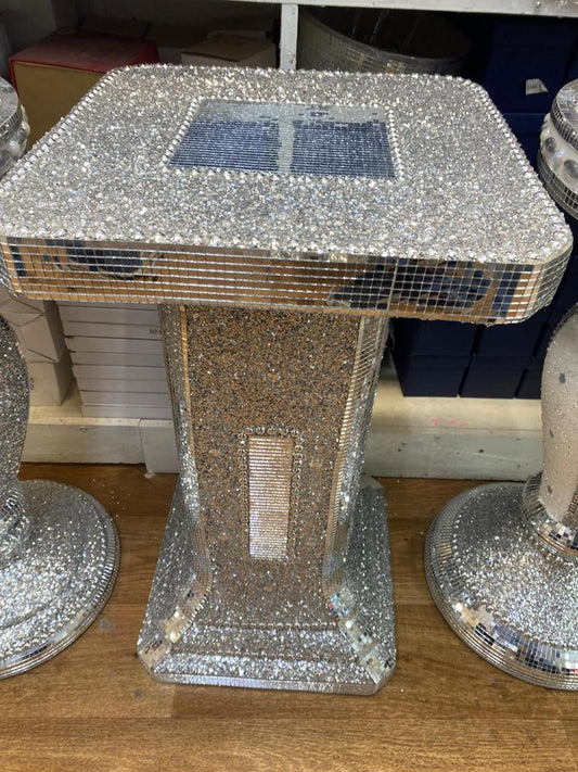 Mirrored silver sparkly Side table